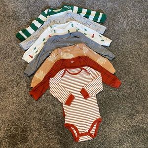 Lot of 7 Carter’s Winter Boy Bodysuits